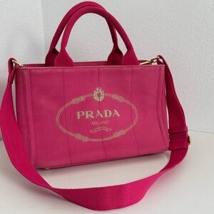 💯Authentic Prada  Canapa Pink  Tote Bag🍀